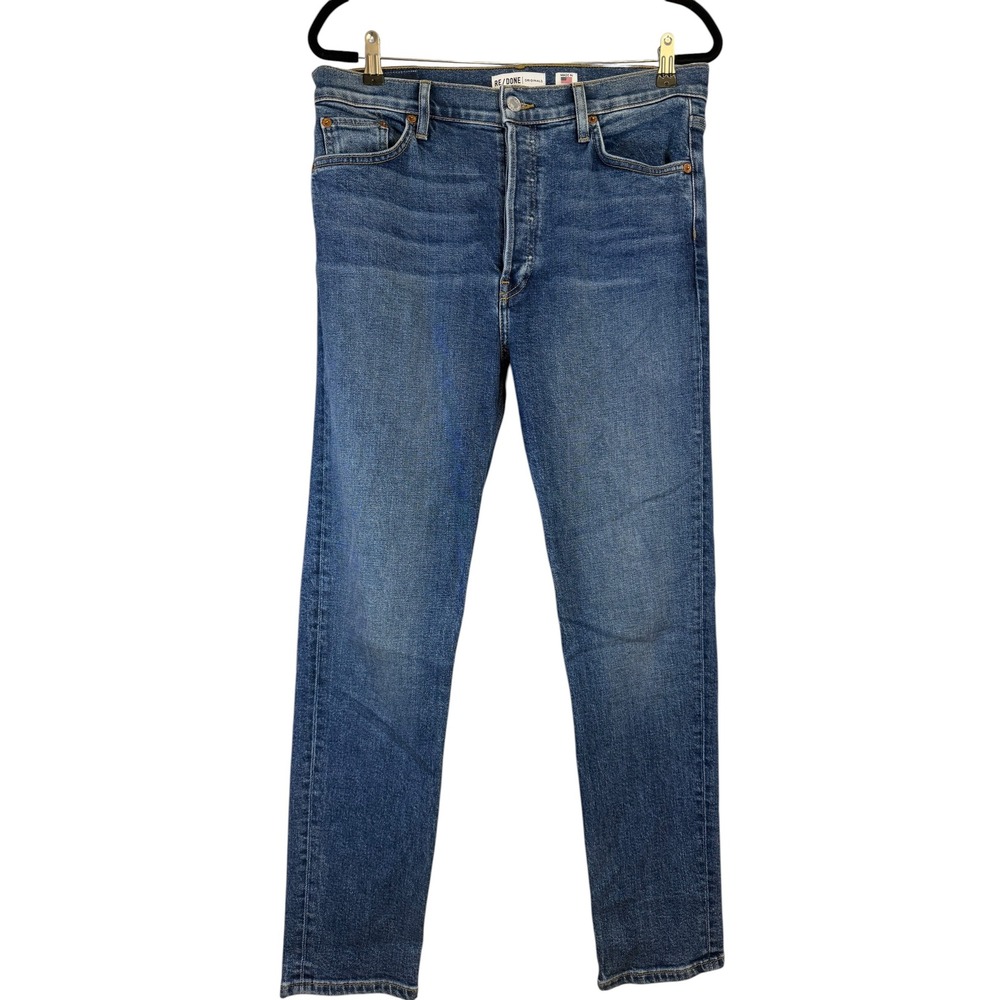 RE/DONE Originals Womens High Rise Skinny Jeans Blue Medium Wash Size 30 USA